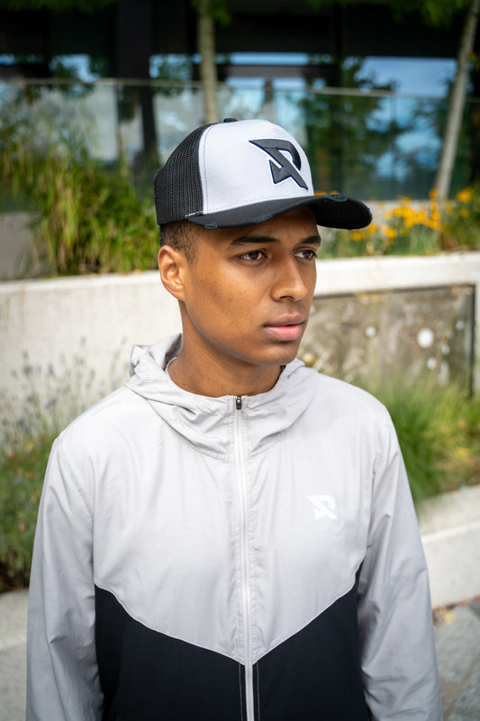 R Logo Trucker Cap “Grey/Black”